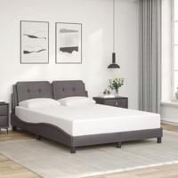 Bedframe met LED-verlichting kunstleer grijs 140x200 cm - thumbnail