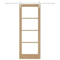 Schuifdeur Bruin 78 x 202 cm Hout en metaal - thumbnail