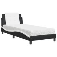 Bedframe zonder matras "Zadar" kunstleer zwart en wit 90x200 cm - thumbnail