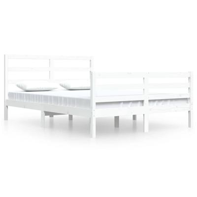 Bedframe massief grenenhout wit 160x200 cm