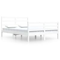Bedframe massief grenenhout wit 160x200 cm - thumbnail