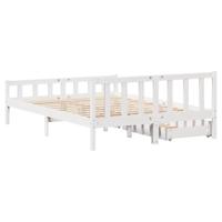 Bedframe zonder matras massief grenenhout wit 150x200 cm - thumbnail