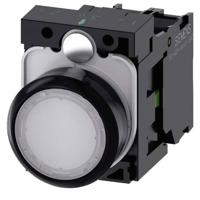 Siemens 3SU11020AB601BA0 3SU1102-0AB60-1BA0 Verlichte druktoets Kunststof frontring, Bedieningsknop vlak Wit 1 stuk(s) - thumbnail
