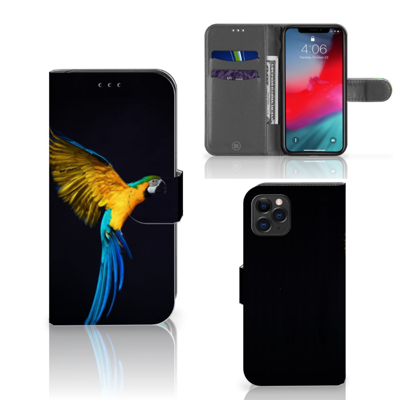 Apple iPhone 11 Pro | Telefoonhoesje | Met pasjeshouder | Papegaai