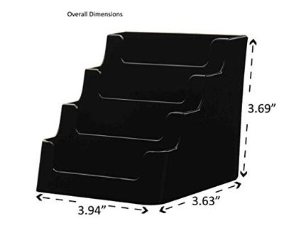 Deflecto Visitekaarthouder 4 opbergvakken, zwart