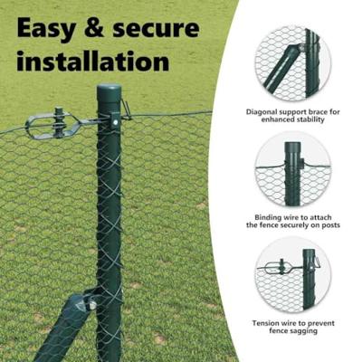 VidaXL Afrasteringspaal groen 10 x 1,4 m (13 mm gaas) staal en pvc