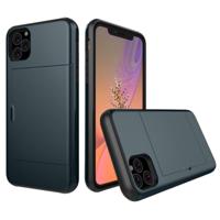 Schokbestendig robuuste Armor beschermhoes met kaartsleuf voor iPhone 11 Pro Max (marineblauw) - thumbnail