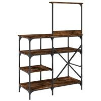 VidaXL Bakkersrek 90x40x132 cm bewerkt hout en metaal gerookt eiken - thumbnail