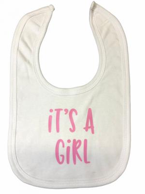 Soft Touch Slabber It's A Girl Meisjes 33 Cm Katoen Wit/roze