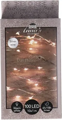 Draadverlichting Cascade Zilver 100 LED 10x1m Draadverlichting Cascade Zilver 100 LED 10x1m