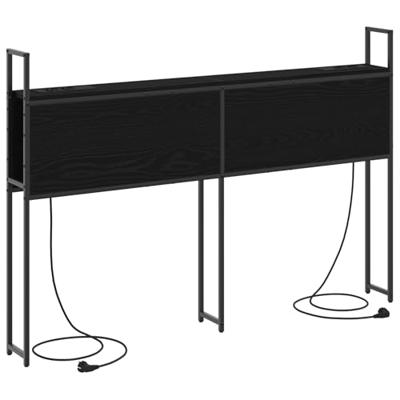 Bergend Hoofdeinde met Oplaadstation Zwart eiken 120 cm