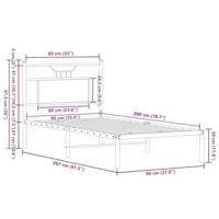 Bedframe zonder matras hout gerookt eikenkleurig 90x200 cm - thumbnail