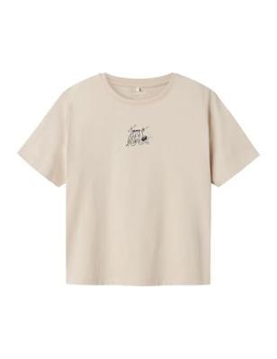 Name it zomer t-shirt S/S jongens - taupe - Nkmhabo