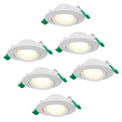 Set van 6 Prado dimbare LED-inbouwspots - 6 watt 570 lumen - CCT instelbare lichtkleur 2700K/4000K/6000K - lage inbouwdiepte 25 mm - rond - IP20 voor gebruik binnenshuis - Wit Set van 6 Prado dimbare LED-inbouwspots - 6 watt 570 lumen - CCT instelbare lichtkleur 2700K/4000K/6000K - lage inbouwdiepte 25 mm - rond - IP20 voor gebruik binnenshuis - Wit
