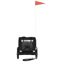 Hondenfietstrailer oxford stof en ijzer zwart - thumbnail