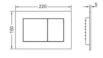 Bedieningsplaat Toilet TECE Now Kunststof Mat Zwart