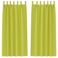 VidaXL Zwart-out gordijnen met ringen 2 pcs groen 260 x 140 cm - thumbnail