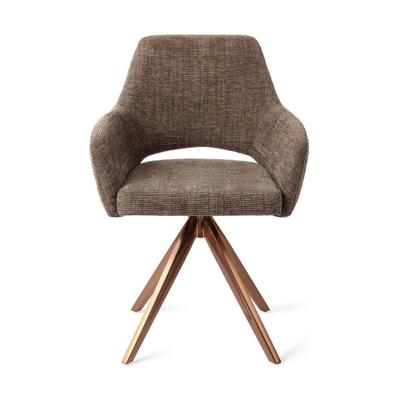 Jesper Home Eetkamerstoel 'Yanai' Turn Rose, kleur Checked Chestnut