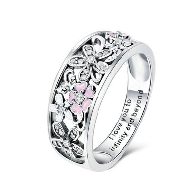 Mode 925 sterling zilver Daisy bloem vinger ringen voor vrouwen bruiloft engagement Jewelry ring maat: 6