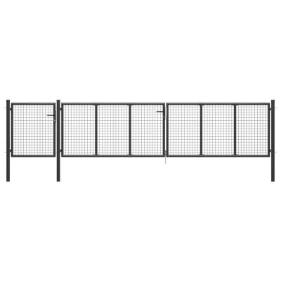 Poort 500x75 cm staal antraciet