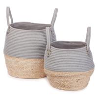 Kori mand grijs/naturel set van 2 - thumbnail