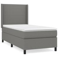 Boxspring met matras stof donkergrijs 90x190 cm - thumbnail