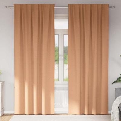 VidaXL Zwart-out gordijnen met ringen 2 pcs licht bruin 225 x 140 cm