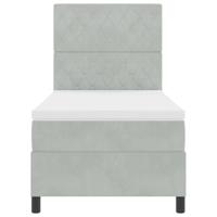 Boxspringbed met matras fluweel lichtgrijs 100x200 cm - thumbnail