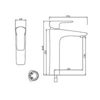 Hoge Wastafelmengkraan Boss & Wessing Aloni Waterbesparend Chroom Boss & Wessing - thumbnail