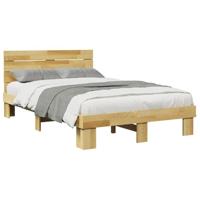 Bedframe hoofdeinde zonder matras 120x190 cm massief hout eiken - thumbnail