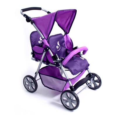 Tweeling Poppenwagen Tandem Pflaume