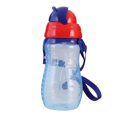 Baby water voeden fles met stro draagbare cartoon Save cups sport flessen baby voederen cups (blauw)