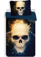 Dekbedovertrek Doodshoofd - 140 X 200 cm - 70 x 90 cm - thumbnail