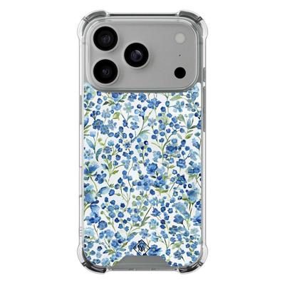 iPhone 17 Pro shockproof hoesje - Vintage blue floral iPhone 17 Pro shockproof hoesje - Vintage blue floral