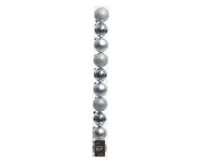 Decoris kerstballen set plastic 10st zilver 6cm - thumbnail