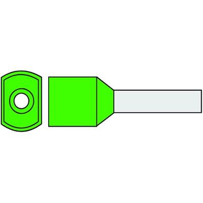 Geïsoleerde TwinAdereindhuls 6qmm Groen penlengte = 14mm 100 stuks