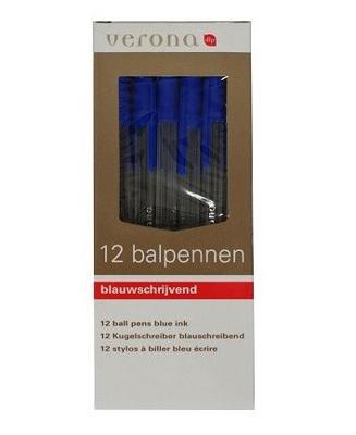 Verona 12 balpennen blauwschrijvend