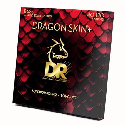DR Strings Dragon Skin+ Coated Bass 5-string 40-120 Stainless Steel voor 5-snarige elektrische basgitaar