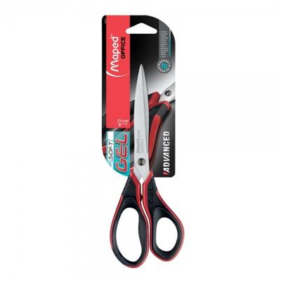 Maped schaar Advanced Softgel, ft 21 cm, rechts, scherpe punt, RVS, zwart/rood, blister van 1 stuk Maped schaar Advanced Softgel, ft 21 cm, rechts, scherpe punt, RVS, zwart/rood, blister van 1 stuk