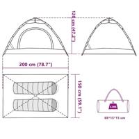 VidaXL Tent 2-persoons snelontgrendeling verduisterende stof wit - thumbnail