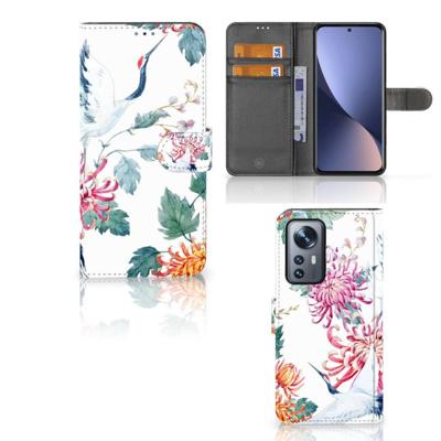 Xiaomi 12 Pro | Telefoonhoesje | Met pasjeshouder | Bird Flowers