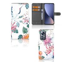 Xiaomi 12 Pro | Telefoonhoesje | Met pasjeshouder | Bird Flowers - thumbnail