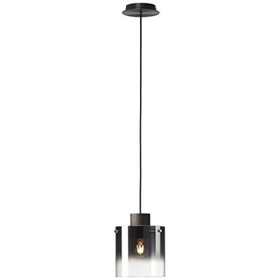 Brilliant HanglampBeth E27 zwart met smoke glas - 75570/20