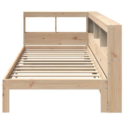Bed met boekenkast zonder matras massief grenenhout 90x190 cm