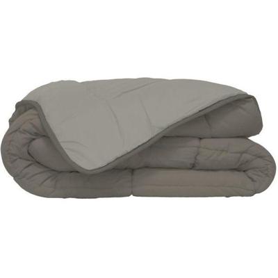 Huismerk Bedrukt Dekbed Hoesloos Wasbaar Zonder Overtrek Eenpersoons - Taupe & Linnen 140x200cm - Taupe bruin - Creme beige