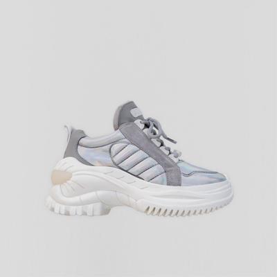 Bronx Sneaker Chainy Lage schoen Suède / Leer Wit / Grijs / Zilver , Maat 41 Bronx Sneaker Chainy Lage schoen Suède / Leer Wit / Grijs / Zilver , Maat 41