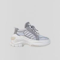 Bronx Sneaker Chainy Lage schoen Suède / Leer Wit / Grijs / Zilver , Maat 41 - thumbnail