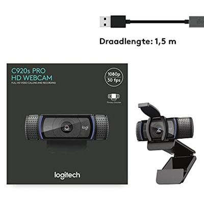 Webcam logitech c920s hd pro zwart Webcam logitech c920s hd pro zwart