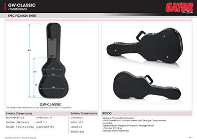 Gator Cases GW-CLASSIC houten koffer voor klassieke gitaar