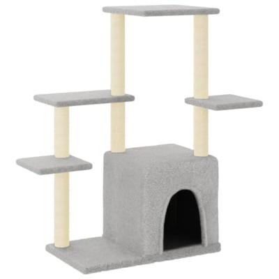 VidaXL Kattenmeubel met sisal krabpalen 97,5 cm lichtgrijs VidaXL Kattenmeubel met sisal krabpalen 97,5 cm lichtgrijs